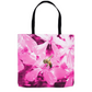 Bee with Glowing Pink Flowers - Tote Bag 18x18 inch Shopping Totes bee tote bag gift for bee lover gifts original art tote bag totes zero waste bag