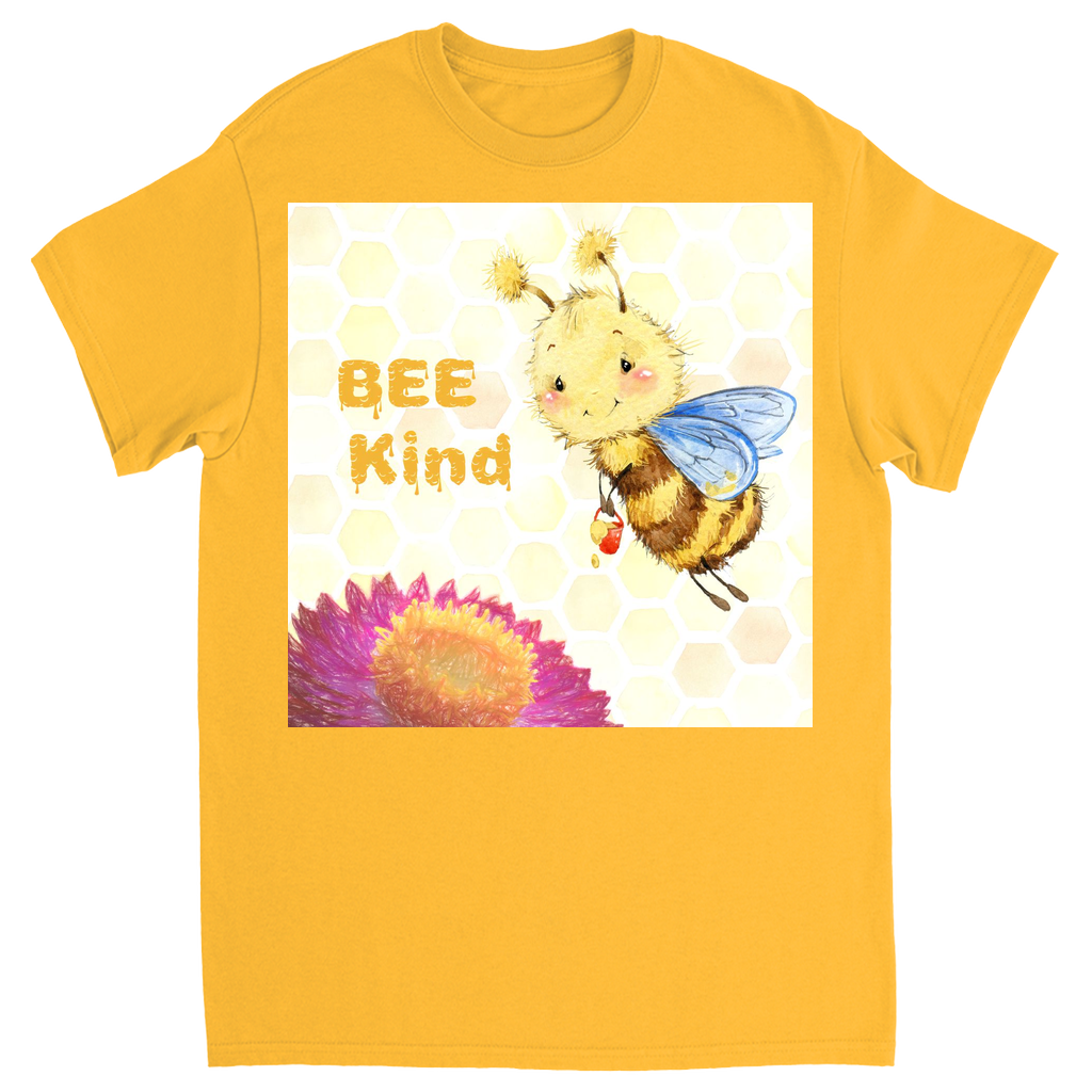 Pastel Bee Kind Unisex Adult T-Shirt Gold Shirts & Tops apparel