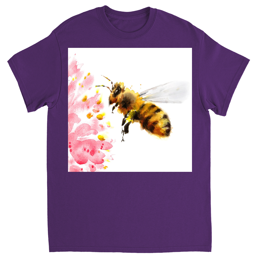 Rustic Bee Gathering Unisex Adult T-Shirt Purple Shirts & Tops apparel
