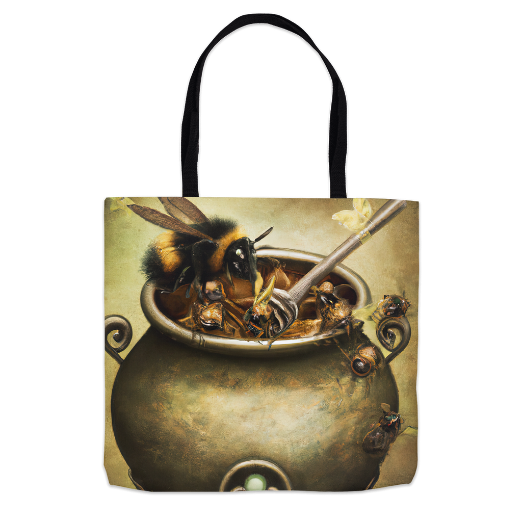 Cauldron Bee Halloween Tote Bag Shopping Totes bee tote bag gift for bee lover halloween original art tote bag totes zero waste bag