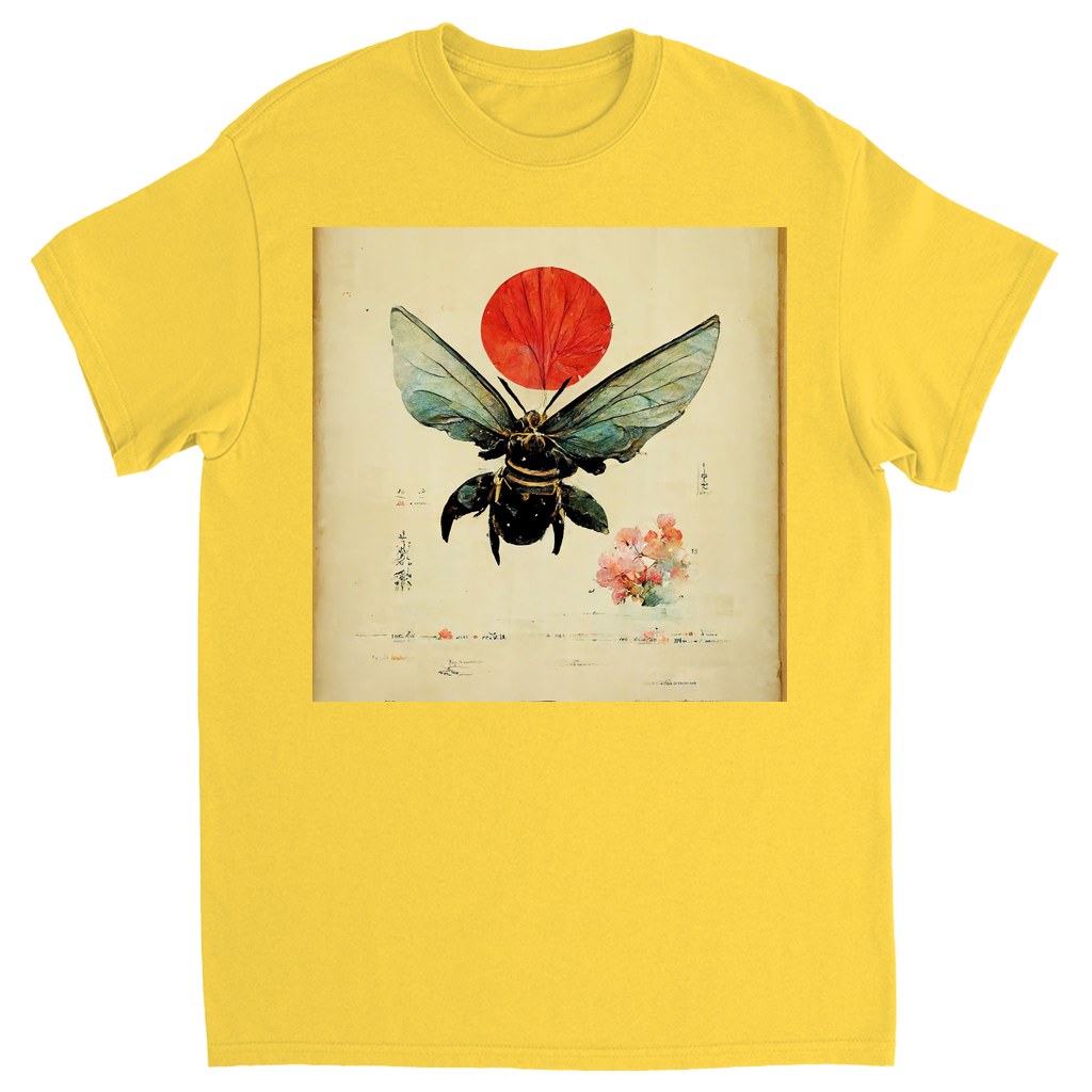 Vintage Japanese Bee with Sun Unisex Adult T-Shirt Daisy Shirts & Tops apparel Vintage Japanese Bee with Sun