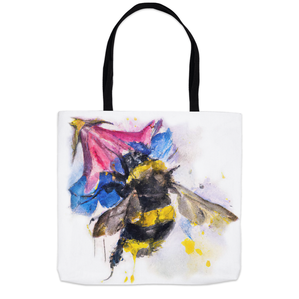 Blue Watercolor Bee Tote Bag 18x18 inch Shopping Totes bee tote bag Blue Watercolor Bee gift for bee lover original art tote bag totes zero waste bag