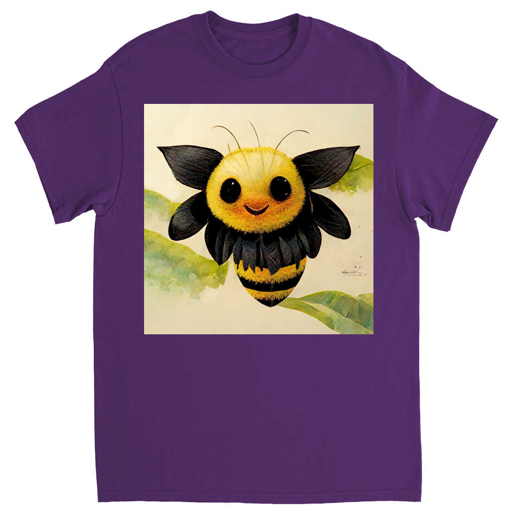 Smiling Paper Bee Unisex Adult T-Shirt Purple Shirts & Tops apparel Smiling Paper Bee
