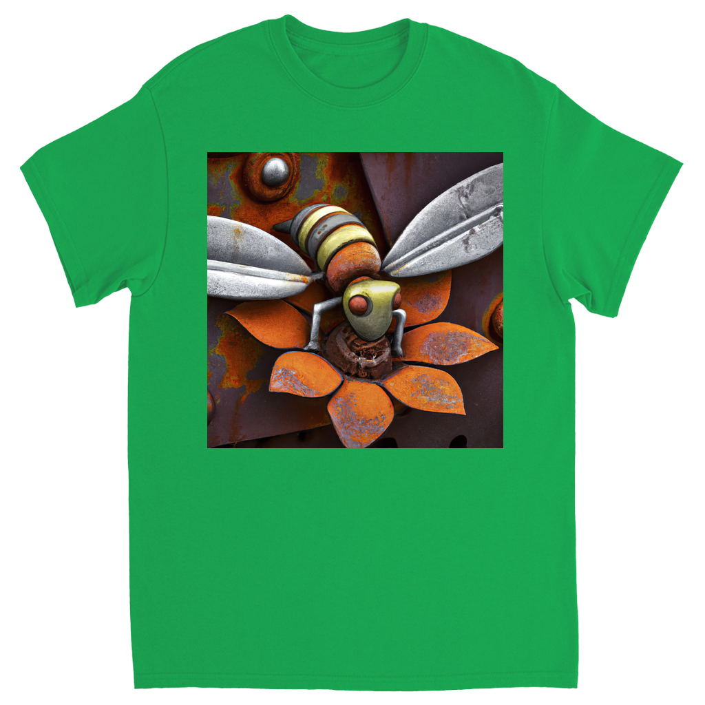 Rusted Bee 14 Unisex Adult T-Shirt Irish Green Shirts & Tops apparel Rusted Metal Bee 14