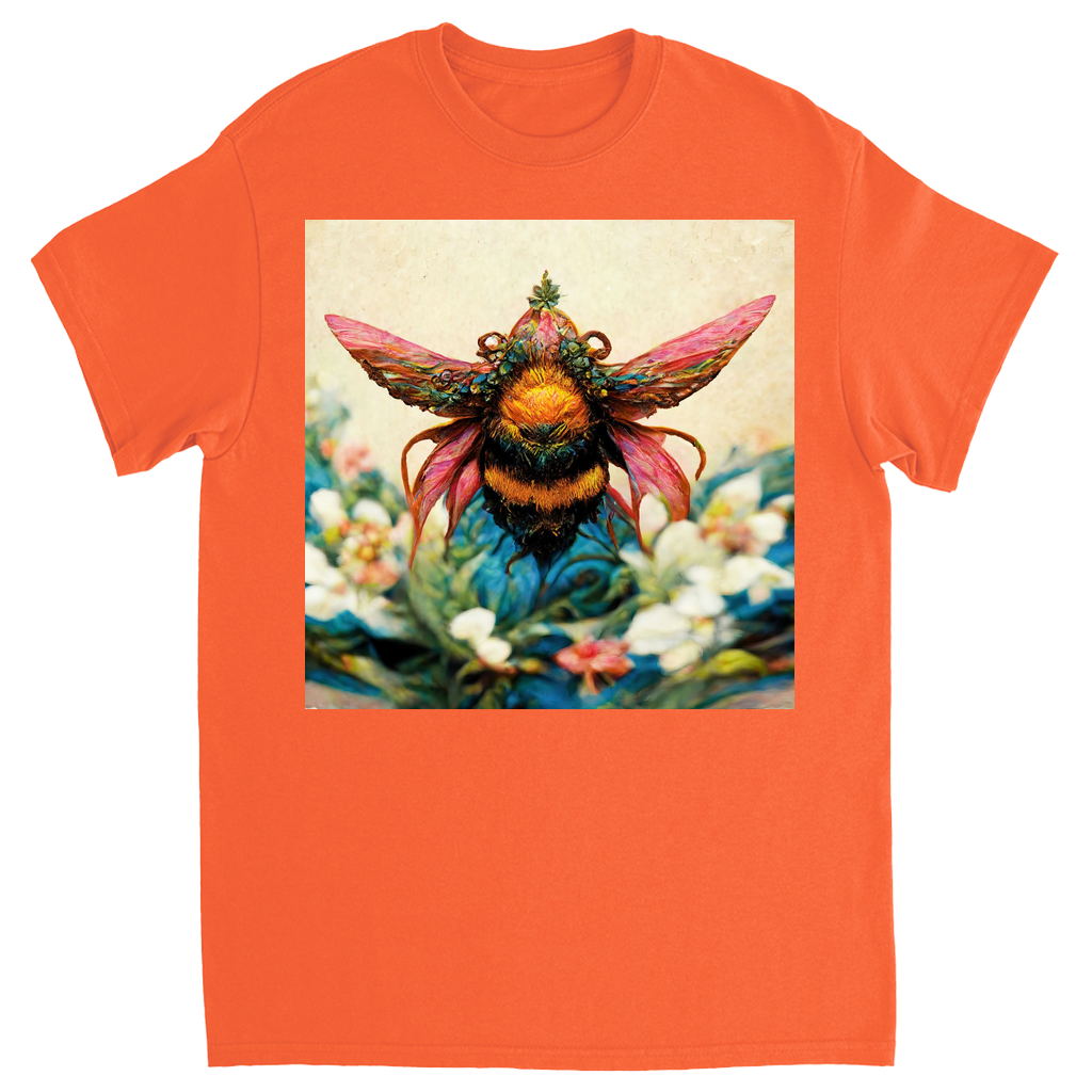 Fantasy Bee Hovering on Flower Unisex Adult T-Shirt Orange Shirts & Tops apparel Fantasy Bee Hovering on Flower