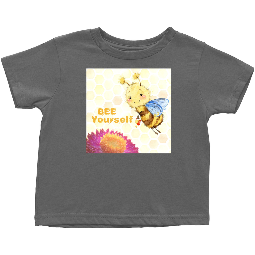 Pastel Bee Yourself Toddler T-Shirt Charcoal Baby & Toddler Tops apparel