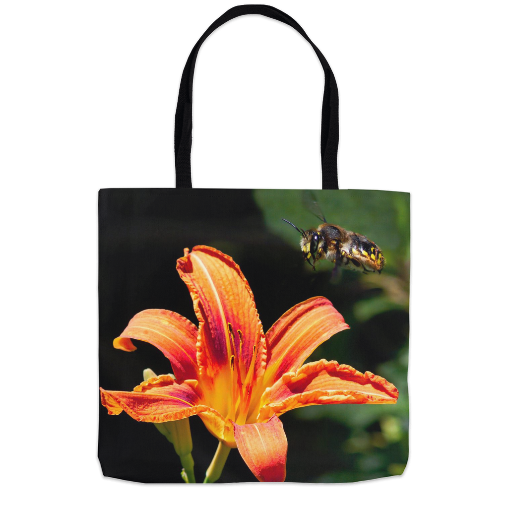 Orange Crush Bee Tote Bag 18x18 inch Shopping Totes bee tote bag gift for bee lover gifts original art tote bag totes zero waste bag