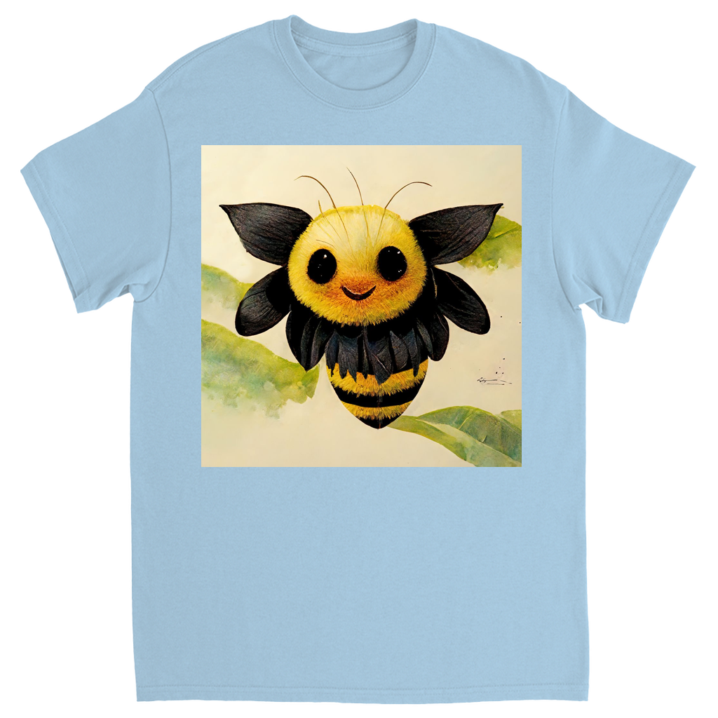 Smiling Paper Bee Unisex Adult T-Shirt Light Blue Shirts & Tops apparel Smiling Paper Bee