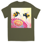 Cheerful Bees Unisex Adult T-Shirt Military Green Shirts & Tops apparel