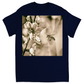Sepia Bee with Flower Unisex Adult T-Shirt Navy Blue Shirts & Tops apparel