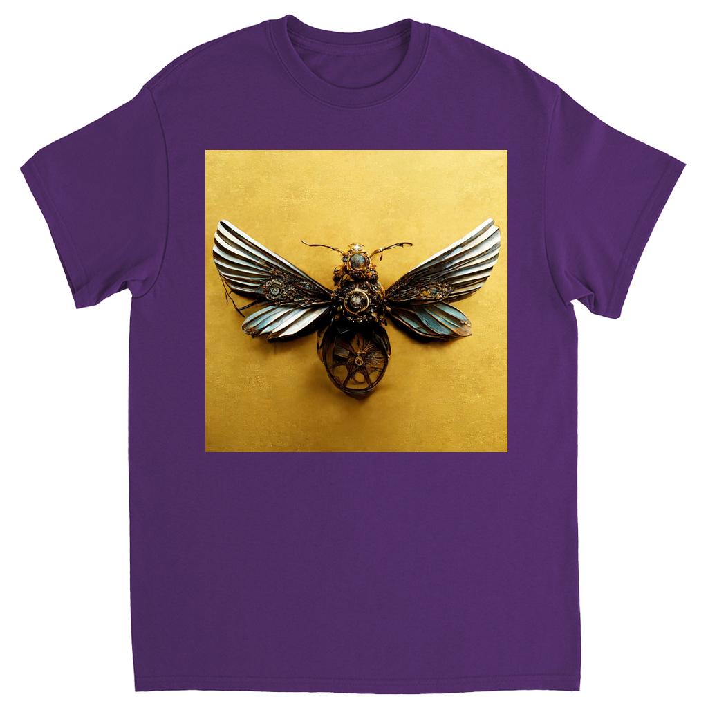 Vintage Metal Bee Unisex Adult T-Shirt Purple Shirts & Tops apparel Steampunk Jewelry Bee