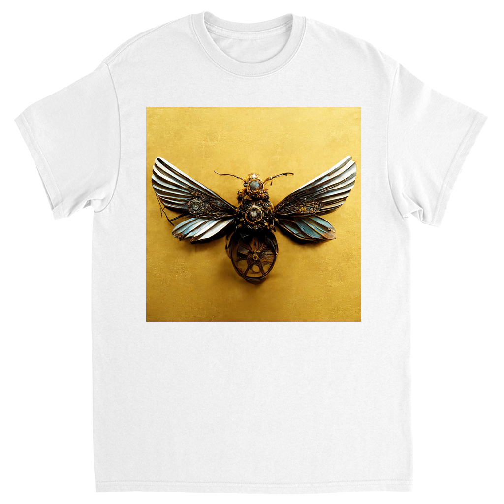 Vintage Metal Bee Unisex Adult T-Shirt White Shirts & Tops apparel Steampunk Jewelry Bee