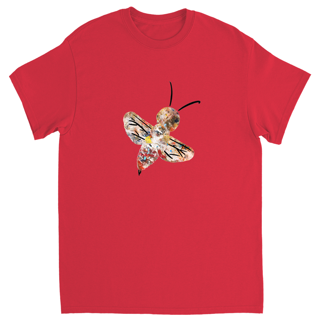 Abstract Crayon Bee Unisex Adult T-Shirt Red Shirts & Tops apparel