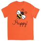 Bee Happy Unisex Adult T-Shirt Orange Shirts & Tops apparel