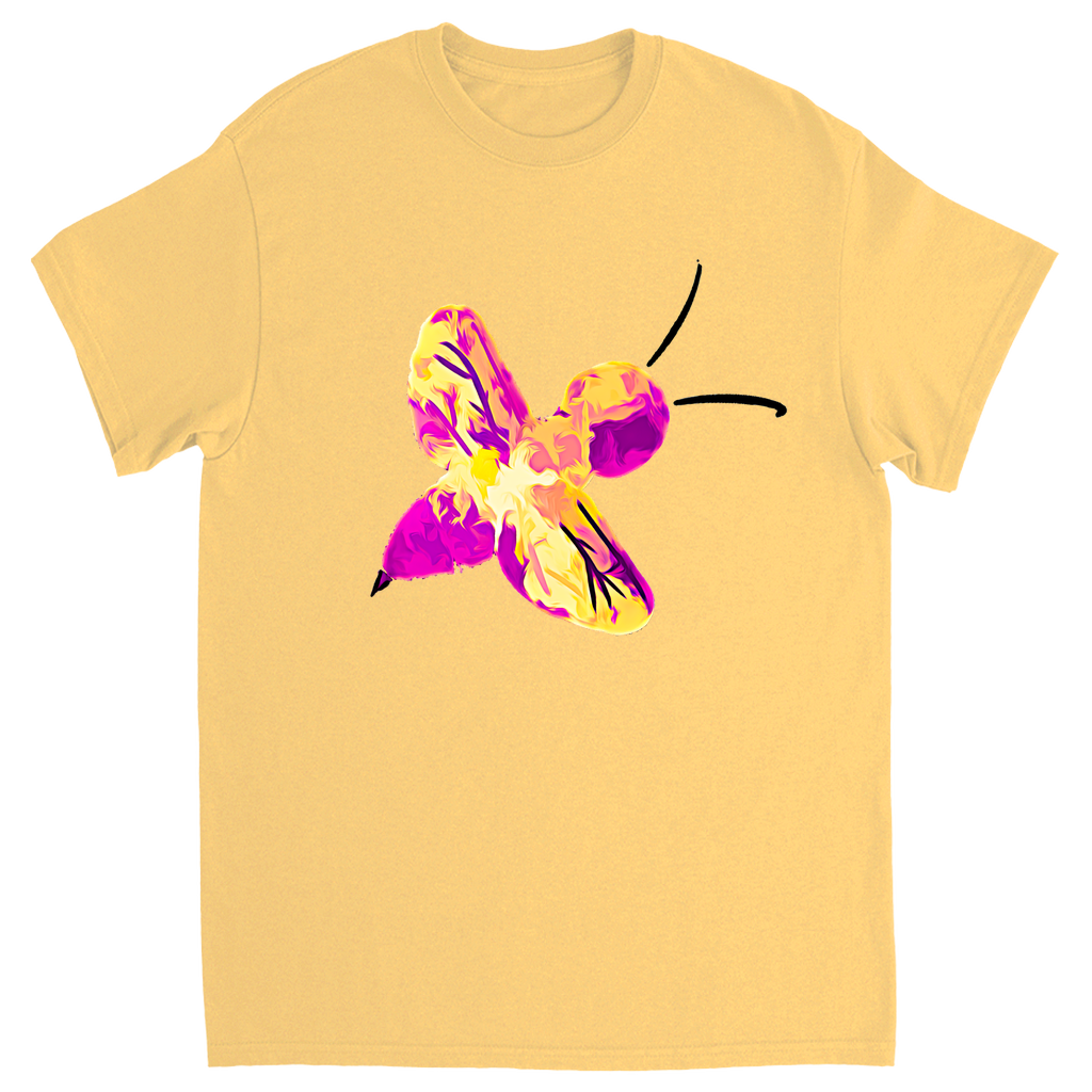 Abstract Pink and Yellow Bee Unisex Adult T-Shirt Yellow Haze Shirts & Tops apparel