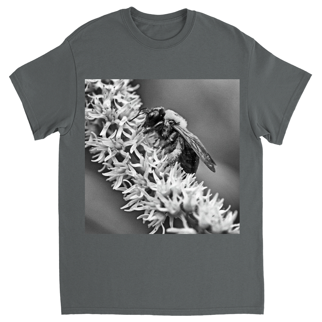 B&W Bee Unisex Adult T-Shirt Charcoal Shirts & Tops apparel