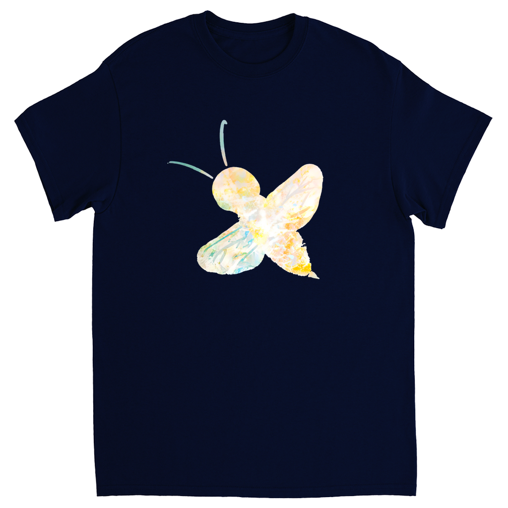 Abstract Sherbet Bee Unisex Adult T-Shirt Navy Blue Shirts & Tops apparel