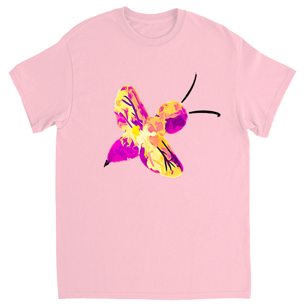 Abstract Pink and Yellow Bee Unisex Adult T-Shirt Light Pink Shirts & Tops apparel