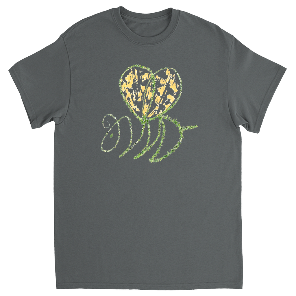 Leaf Bee Unisex Adult T-Shirt Charcoal Shirts & Tops apparel