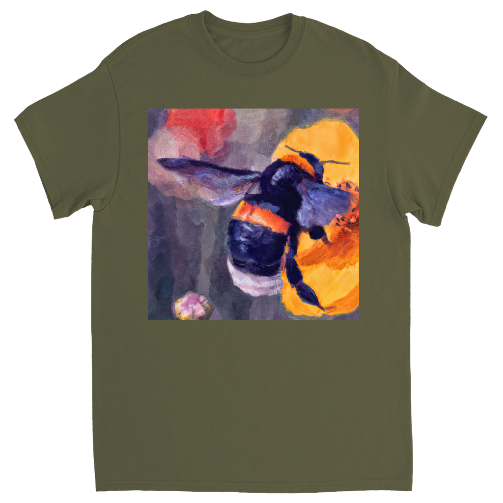 Color Bee 5 Unisex Adult T-Shirt Military Green Shirts & Tops apparel Color Bee 5