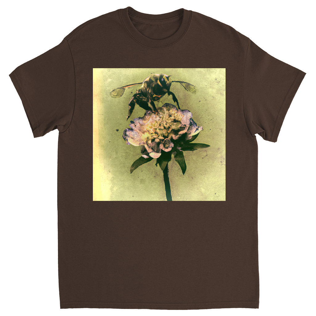 Paper Mache Bee 5 Unisex Adult T-Shirt Dark Chocolate Shirts & Tops apparel Paper Mache Bee 5