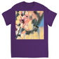 Watercolor Bee with Flower Unisex Adult T-Shirt Purple Shirts & Tops apparel