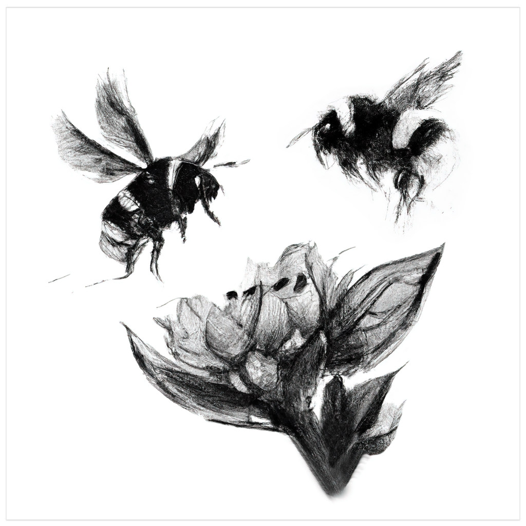 Ink Wash Bumble Bees Poster 20x20 inch 500044 - Home & Garden > Decor > Artwork > Posters, Prints, & Visual Artwork Ink Wash Bumble Bees Poster Prints