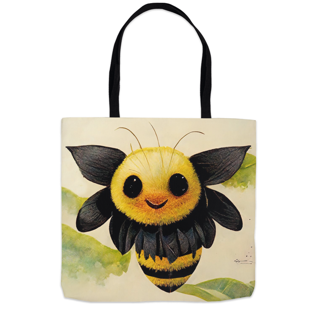 Smiling Paper Bee Tote Bag 18x18 inch Shopping Totes bee tote bag gift for bee lover gifts original art tote bag Smiling Paper Bee totes zero waste bag
