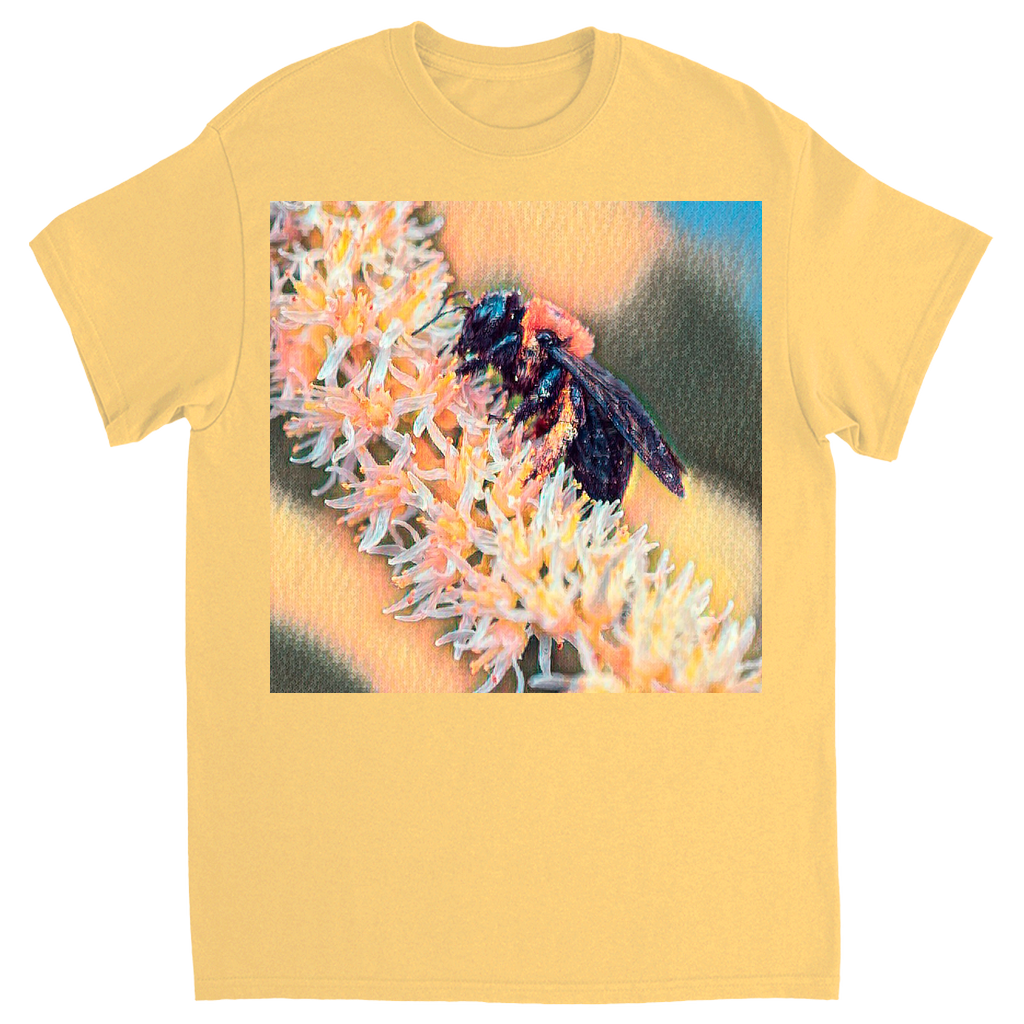 Muted Bee Unisex Adult T-Shirt Yellow Haze Shirts & Tops
