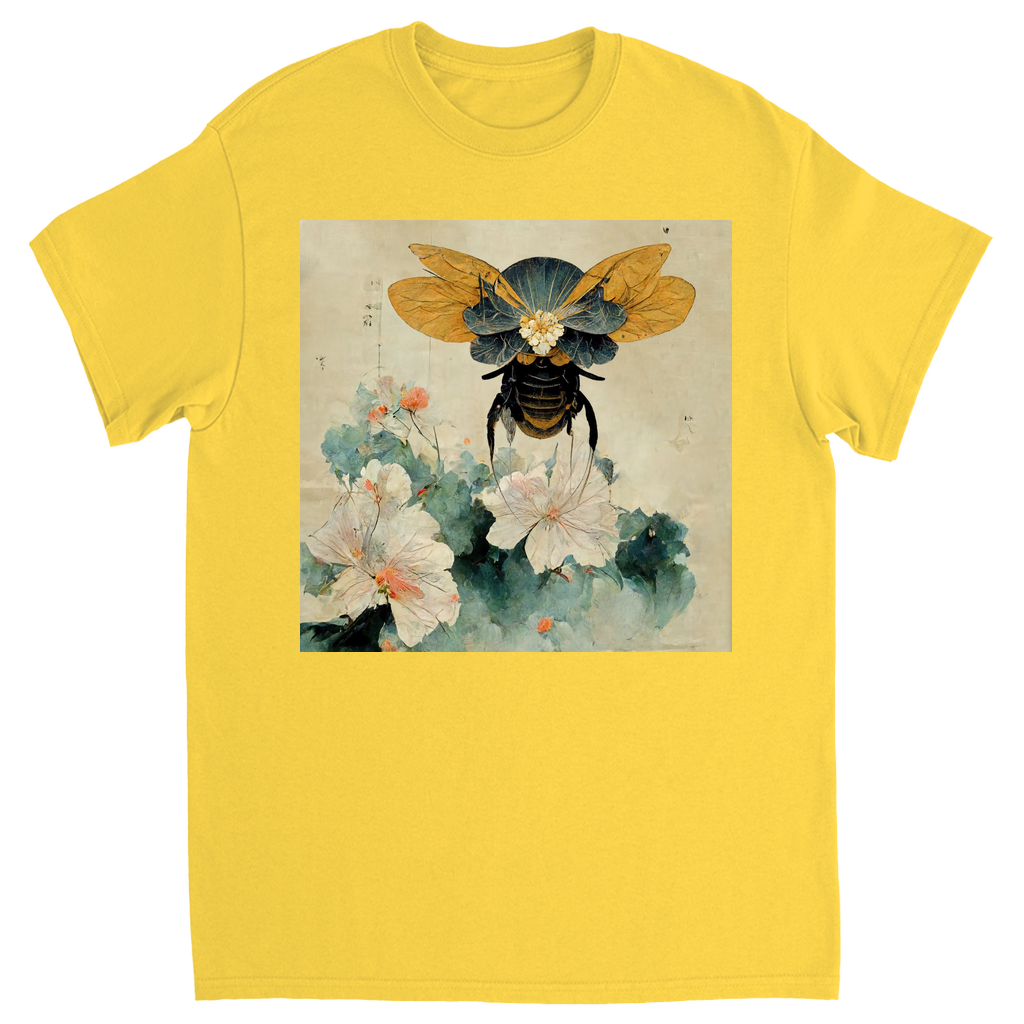 Vintage Japanese Paper Flying Bee Unisex Adult T-Shirt Daisy Shirts & Tops apparel Vintage Japanese Paper Flying Bee