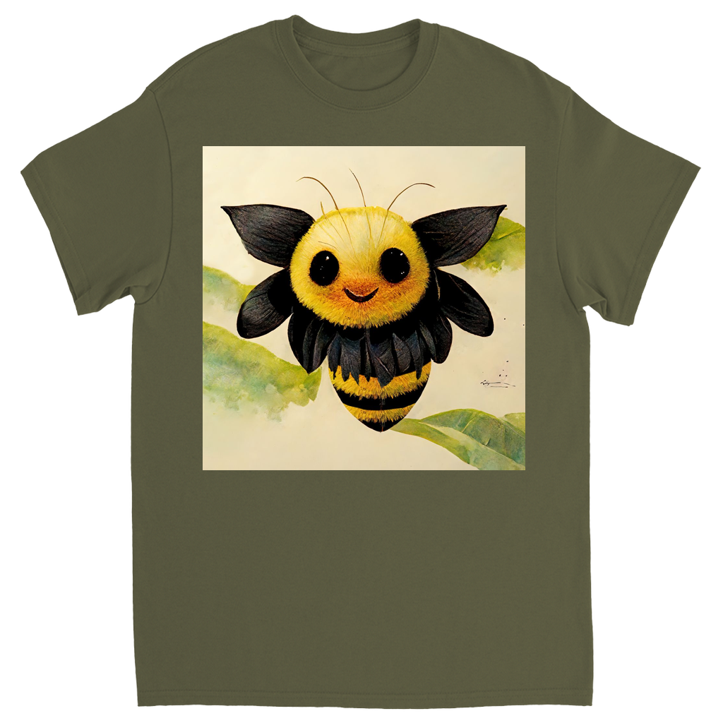 Smiling Paper Bee Unisex Adult T-Shirt Military Green Shirts & Tops apparel Smiling Paper Bee