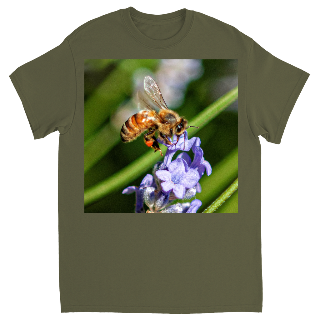 Delicate Job Bee Unisex Adult T-Shirt Military Green Shirts & Tops apparel