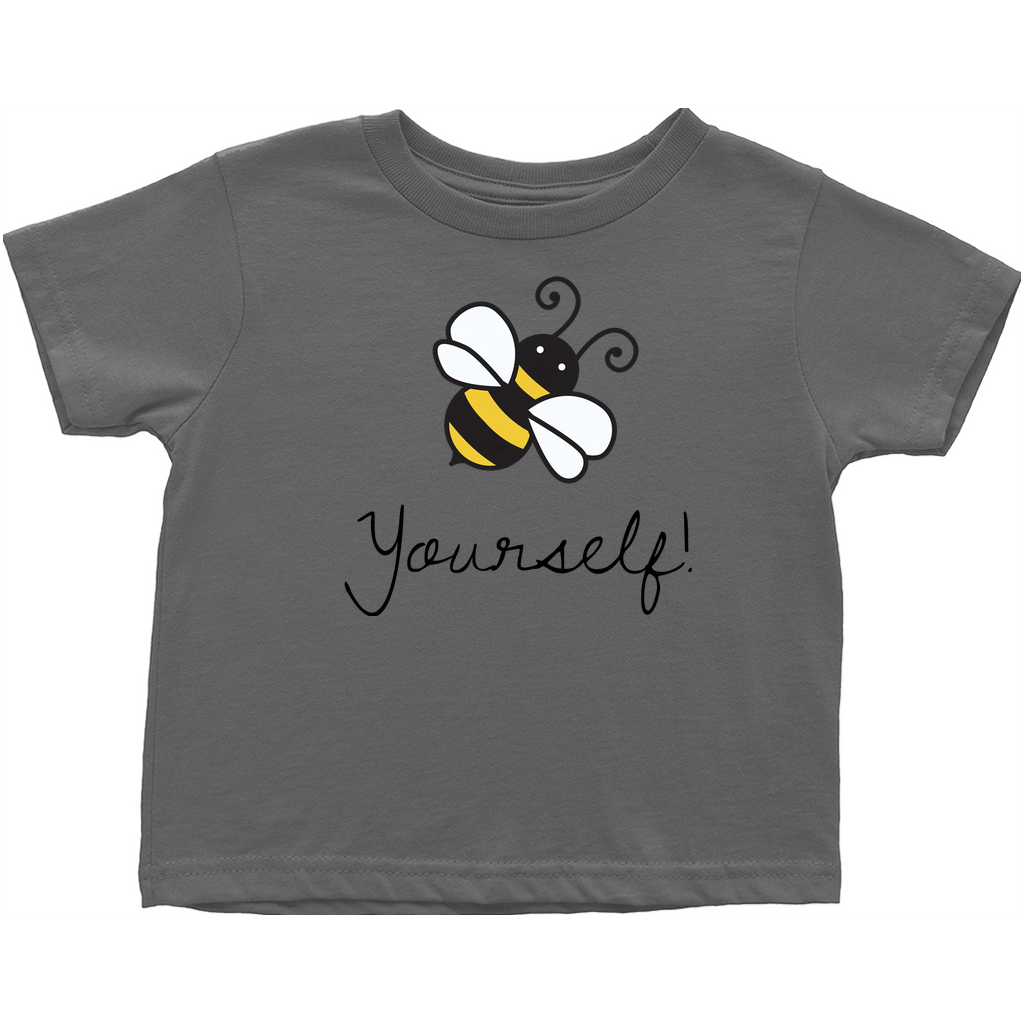 Bee Yourself Toddler T-Shirt Charcoal Baby & Toddler Tops apparel