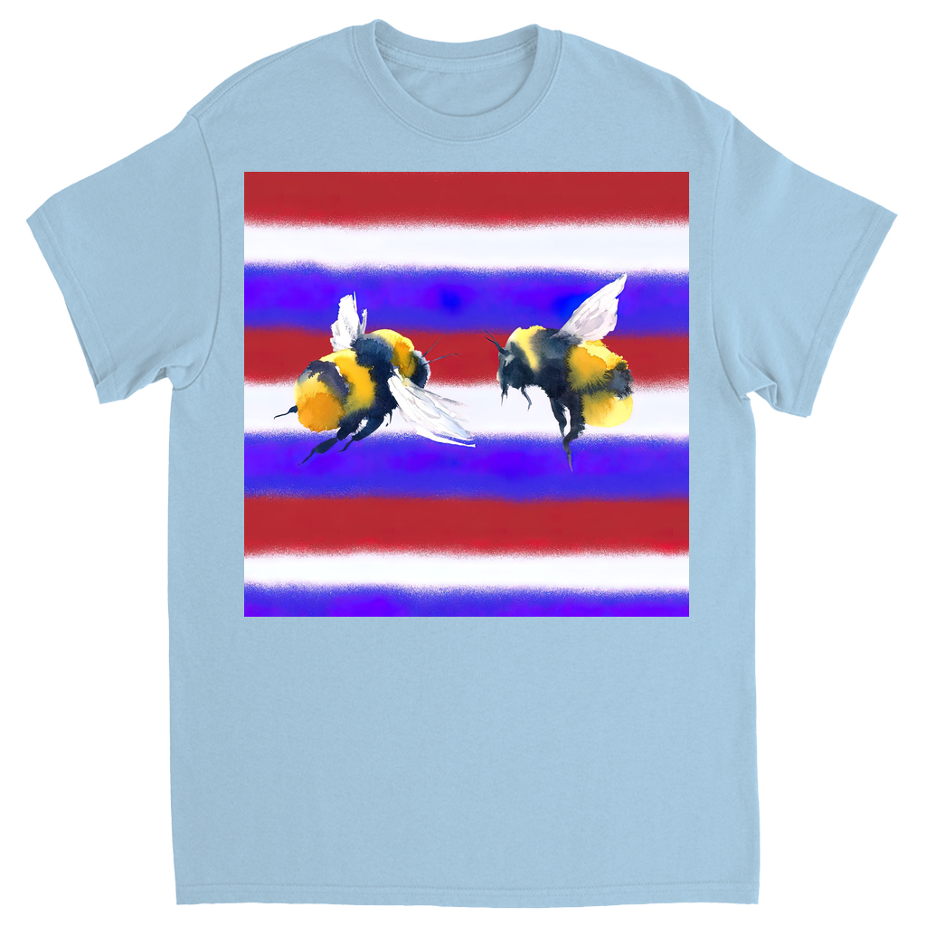 American Bees Unisex Adult T-Shirt Light Blue Shirts & Tops apparel