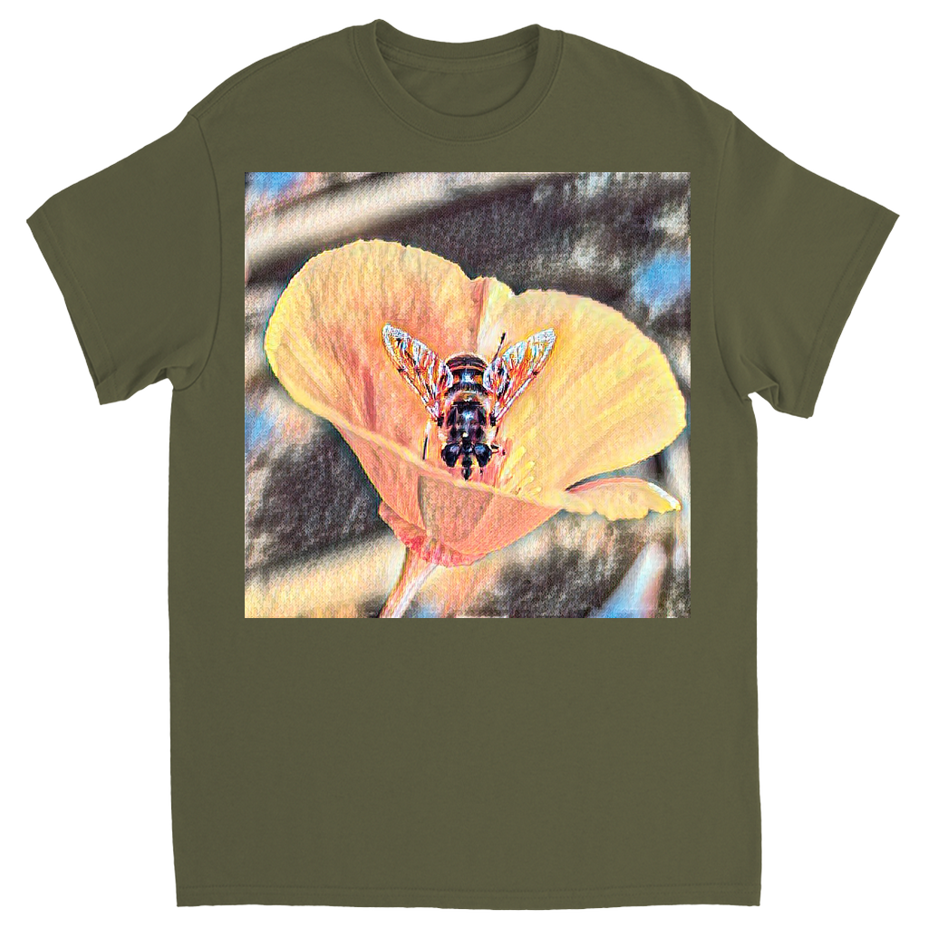 Painted Here's Looking at You Bee Unisex Adult T-Shirt Military Green Shirts & Tops