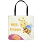 Pastel Bee Happy Tote Bag 18x18 inch Shopping Totes bee tote bag gift for bee lover gifts original art tote bag totes zero waste bag