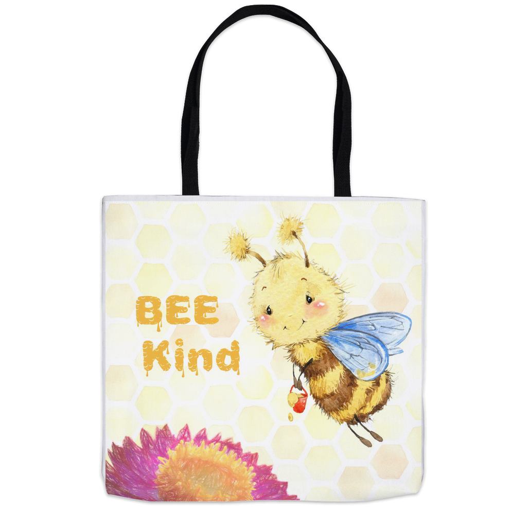 Pastel Bee Kind Tote Bag 18x18 inch Shopping Totes bee tote bag gift for bee lover gifts original art tote bag totes zero waste bag