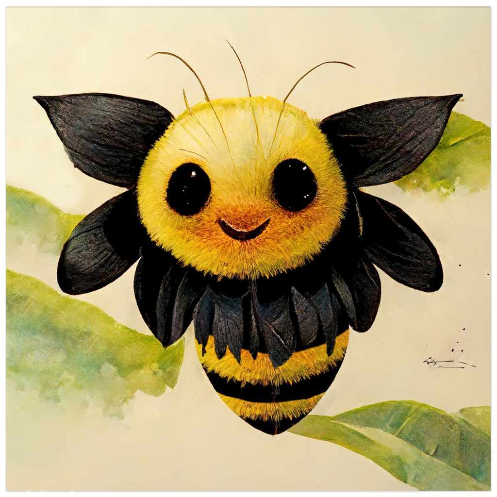 Smiling Paper Bee Poster 20x20 inch 500044 - Home & Garden > Decor > Artwork > Posters, Prints, & Visual Artwork Poster Prints Smiling Paper Bee