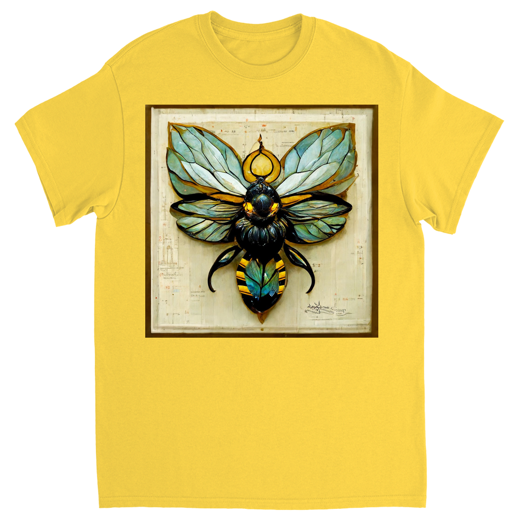 Paper Art Nouveau Bee Unisex Adult T-Shirt Daisy Shirts & Tops apparel Paper Art Nouveau Bee