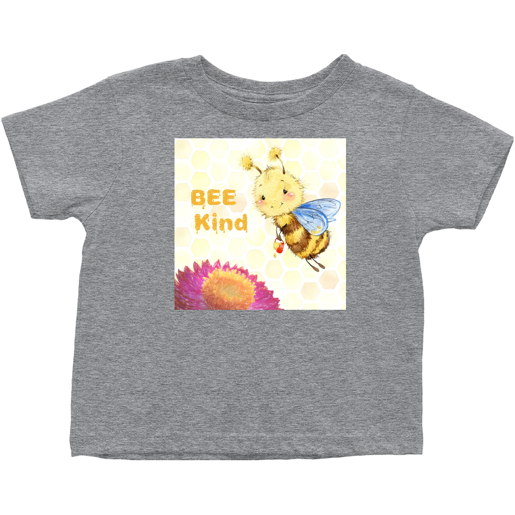 Pastel Bee Kind Toddler T-Shirt Heather Grey Baby & Toddler Tops apparel