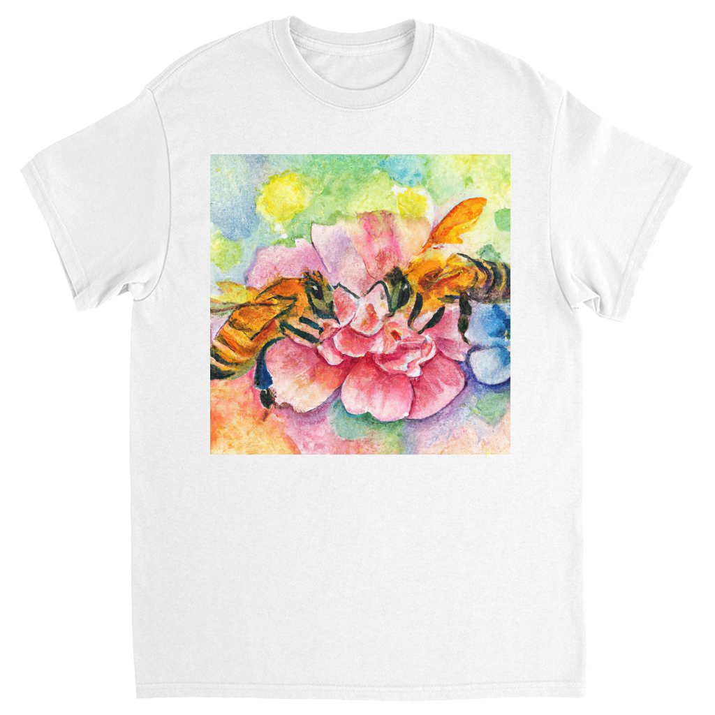 Bees Talking it Over Unisex Adult T-Shirt White Shirts & Tops apparel Bees Talking it Over