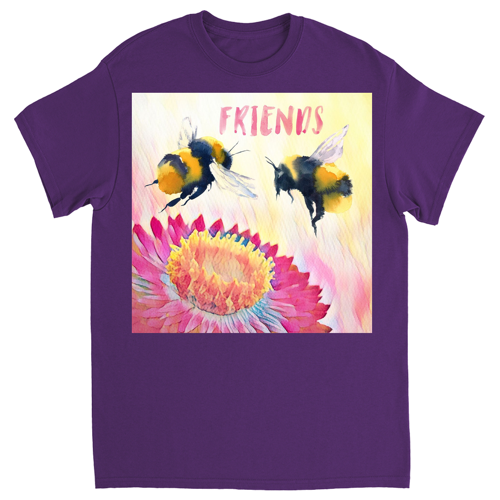 Cheerful Friends Unisex Adult T-Shirt Purple Shirts & Tops apparel