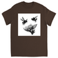 Ink Wash Bumble Bees Unisex Adult T-Shirt Dark Chocolate Shirts & Tops apparel Ink Wash Bumble Bees