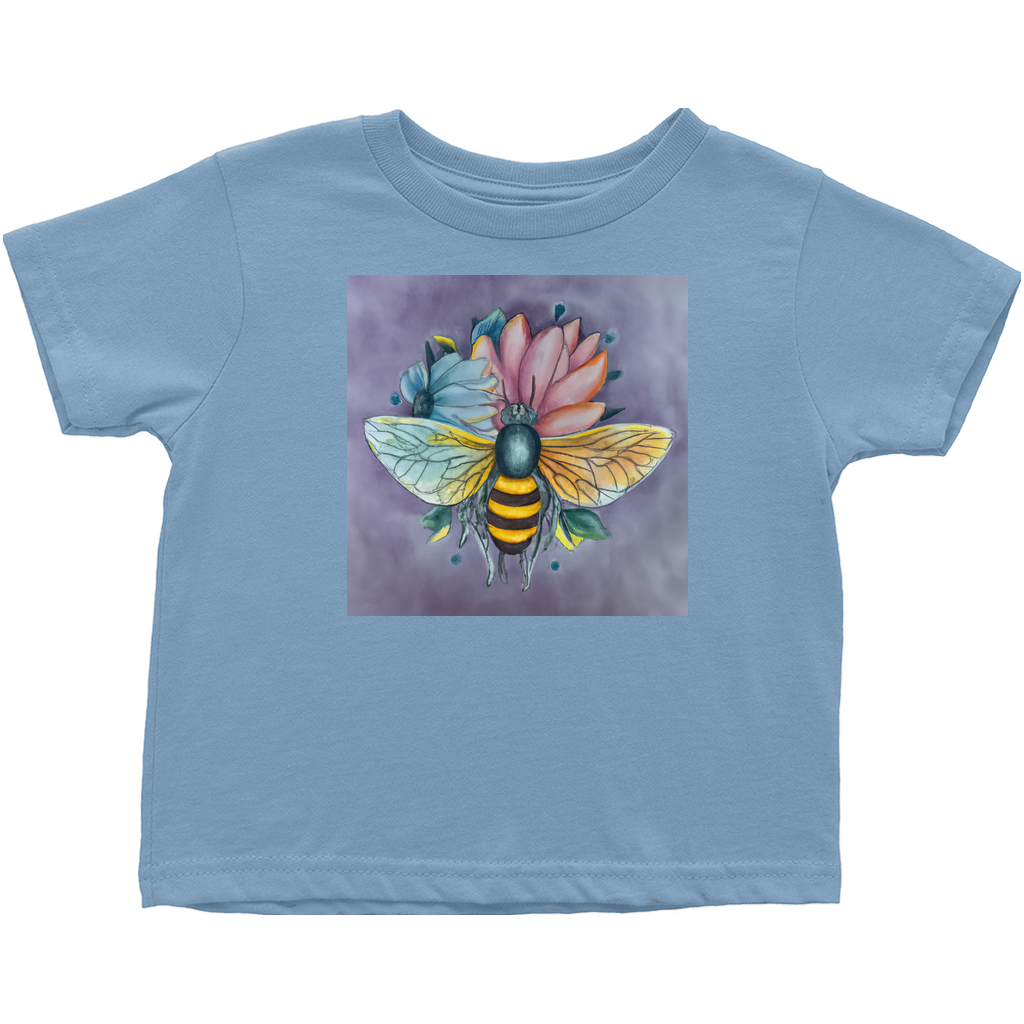 Pastel Dreams Bee Toddler T-Shirt Light Blue Baby & Toddler Tops apparel Pastel Dreams Bee