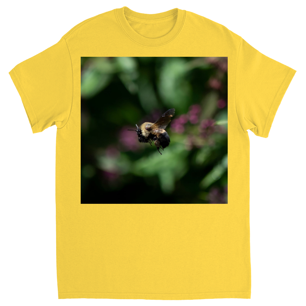 Hovering Bee Unisex Adult T-Shirt Daisy Shirts & Tops apparel