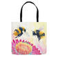 Cheerful Bees Tote Bag 16x16 inch Shopping Totes bee tote bag gift for bee lover gifts original art tote bag totes zero waste bag