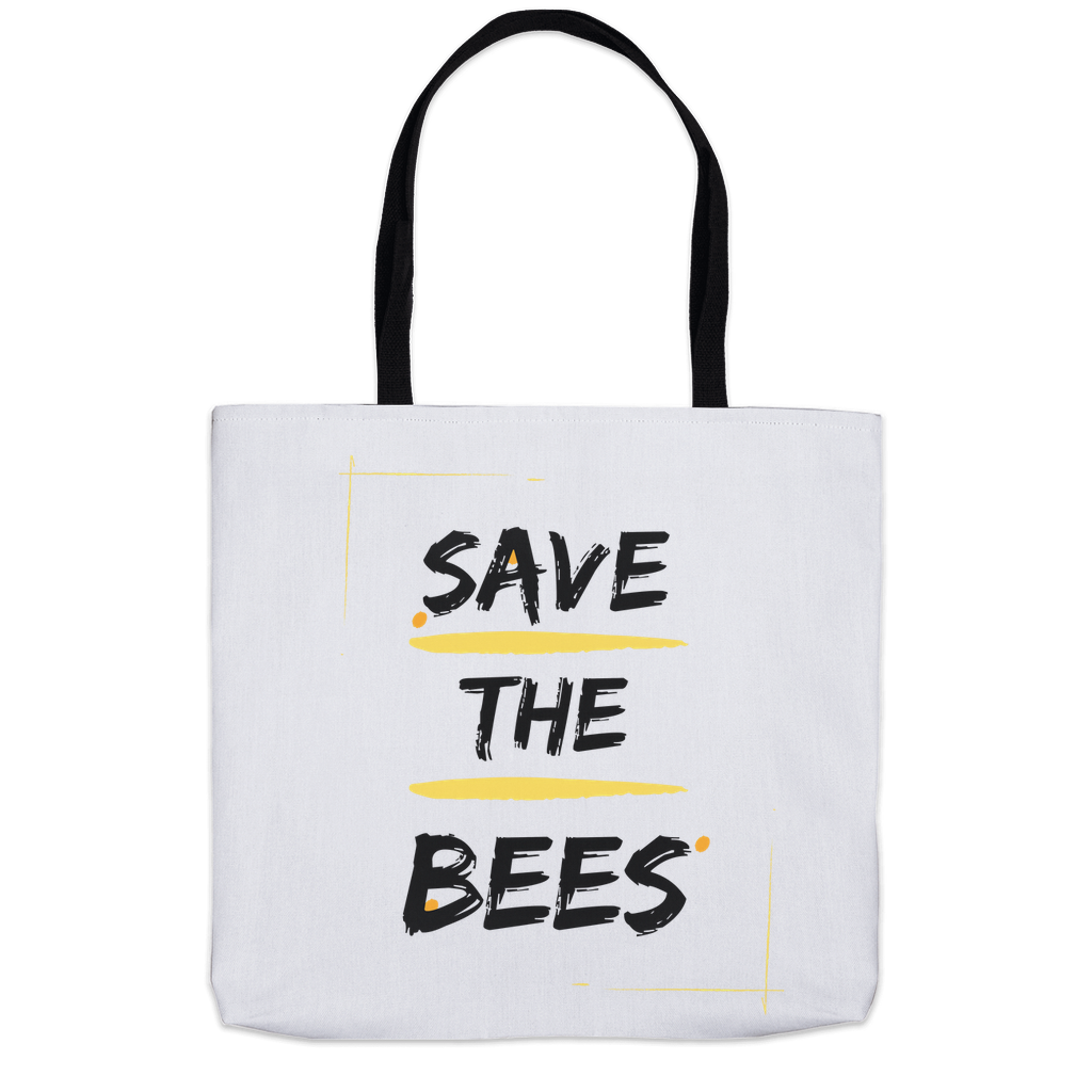 Save the Bees Outlined Tote Bag 18x18 inch Shopping Totes bee tote bag gift for bee lover original art tote bag totes zero waste bag