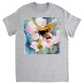 Watercolor Bee Landing on Flower Bee Unisex Adult T-Shirt Sport Grey Shirts & Tops apparel Watercolor Bee Landing on Flower