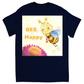 Pastel Bee Happy Unisex Adult T-Shirt Navy Blue Shirts & Tops apparel