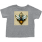 Blue Art Nouveau Bee Toddler T-Shirt Heather Grey Baby & Toddler Tops apparel Blue Art Nouveau Bee